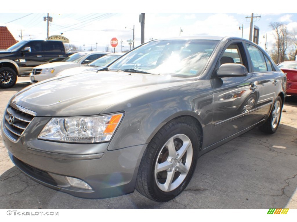 2009 Sonata SE V6 - Willow Gray / Gray photo #1