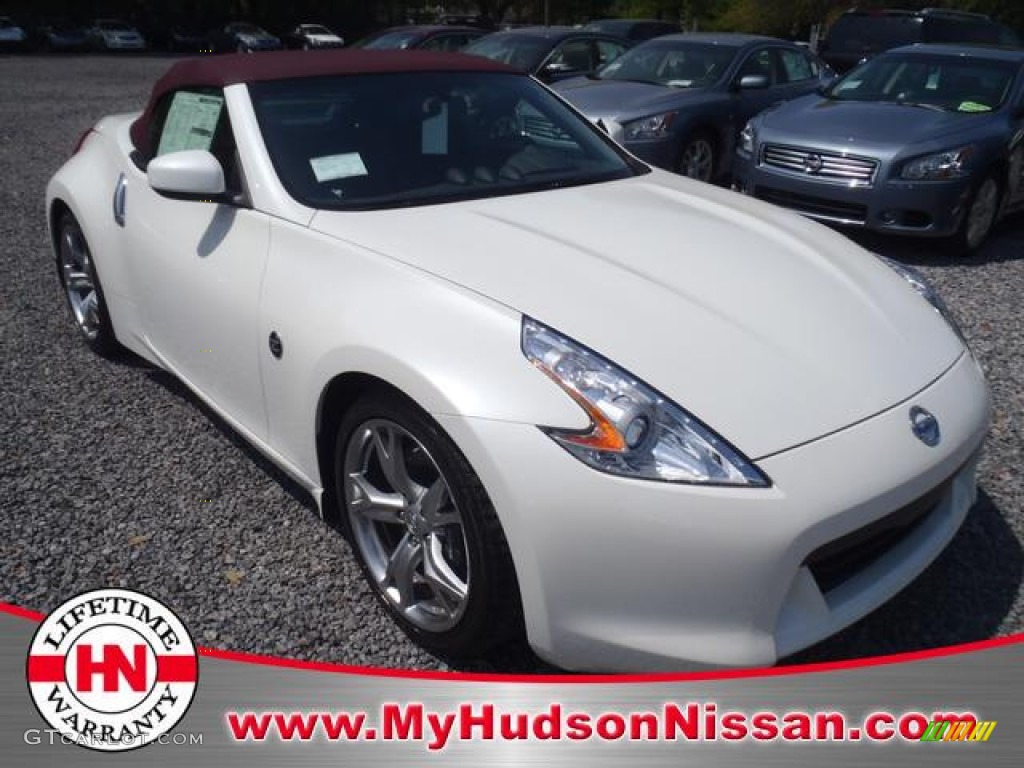 2012 370Z Sport Touring Roadster - Pearl White / Wine Red photo #1