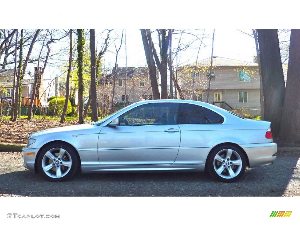 2004 3 Series 325i Coupe - Titanium Silver Metallic / Black photo #4