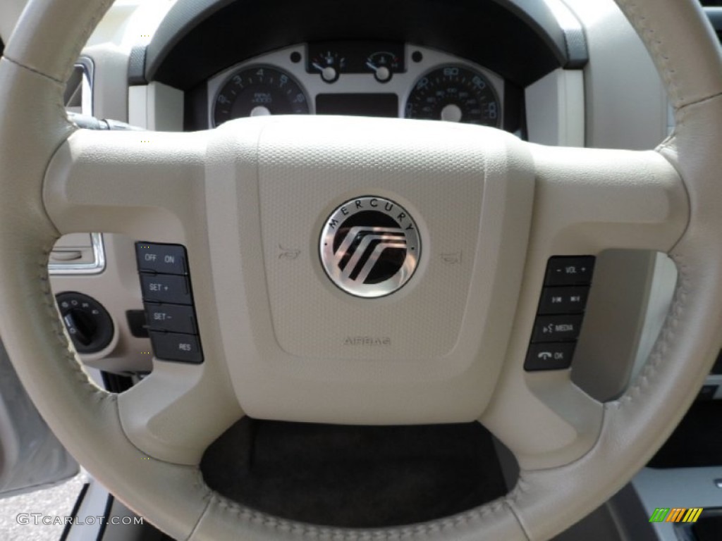 2011 Mercury Mariner Premier V6 AWD Stone Steering Wheel Photo #63234894
