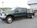 Dark Highland Green 2003 Ford F550 Super Duty Lariat Crew Cab 4x4 Chassis Dump Truck