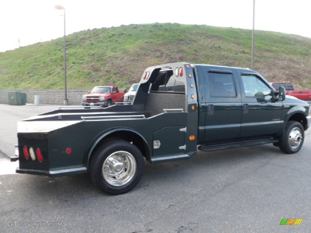 Dark Highland Green 2003 Ford F550 Super Duty Lariat Crew Cab 4x4 Chassis Dump Truck Exterior Photo #63235032