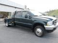 Dark Highland Green 2003 Ford F550 Super Duty Lariat Crew Cab 4x4 Chassis Dump Truck Exterior