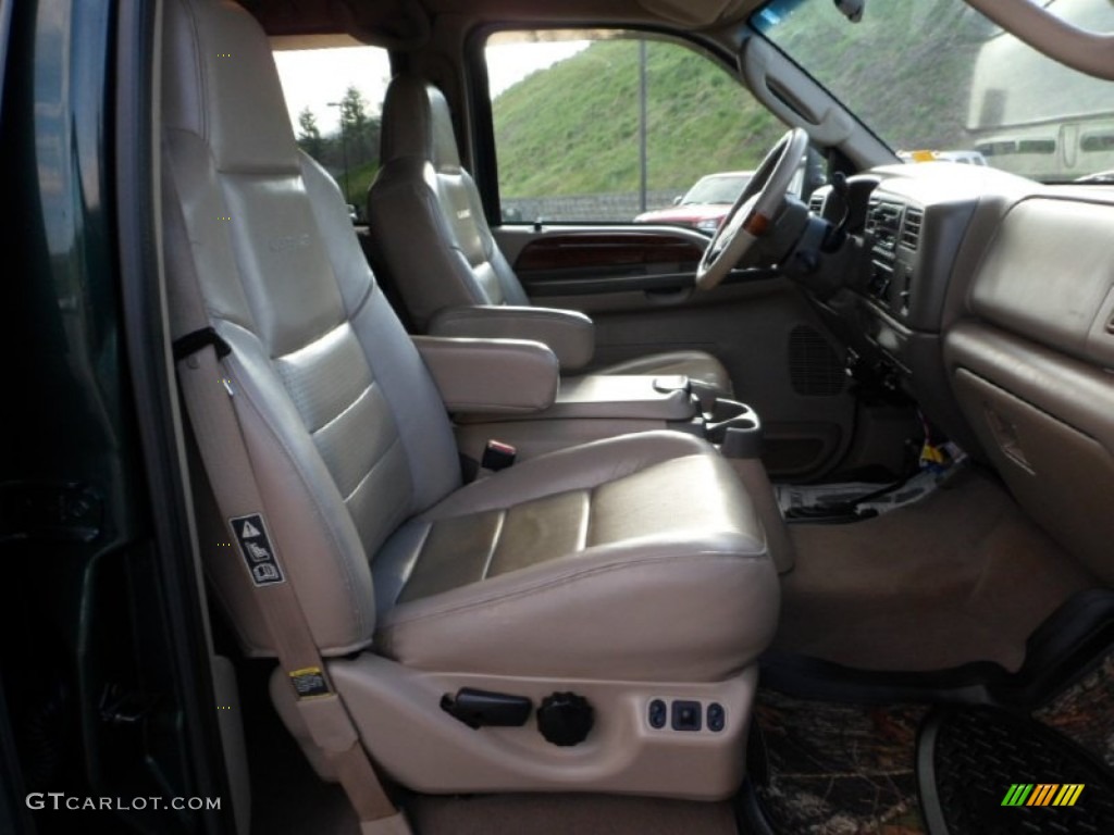 Medium Parchment Interior 2003 Ford F550 Super Duty Lariat Crew Cab 4x4 Chassis Dump Truck Photo #63235143