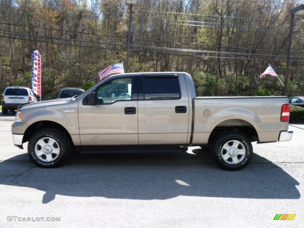 2004 F150 XLT SuperCrew 4x4 - Arizona Beige Metallic / Tan photo #5