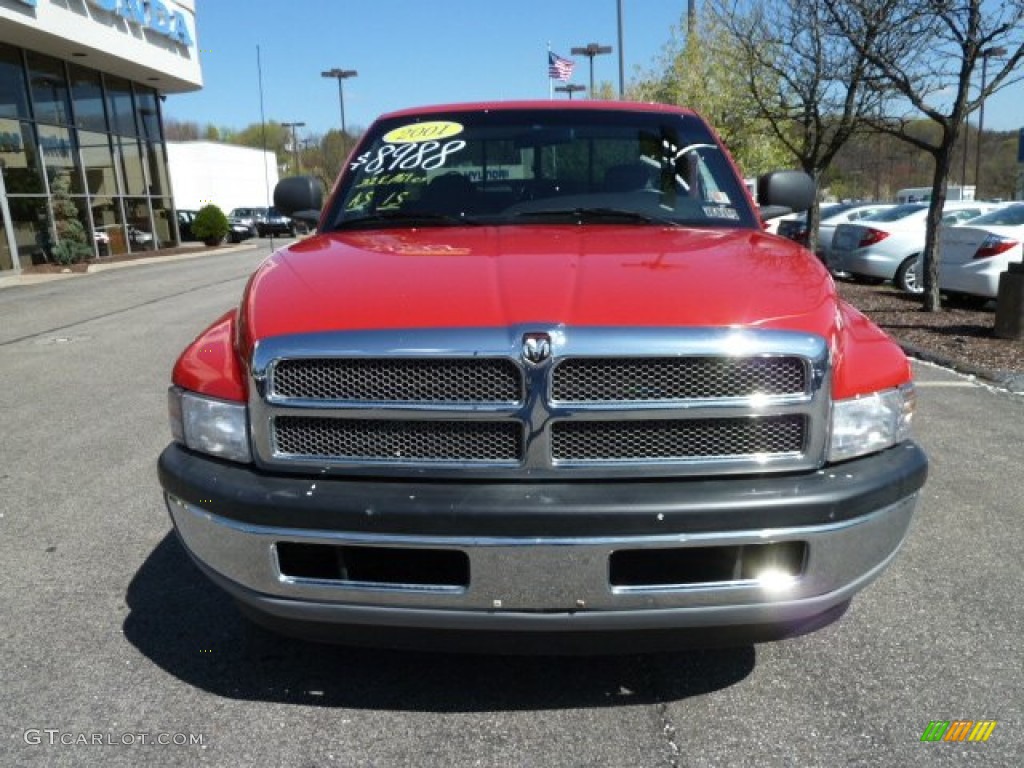 2001 Ram 1500 ST Regular Cab - Flame Red / Agate photo #8