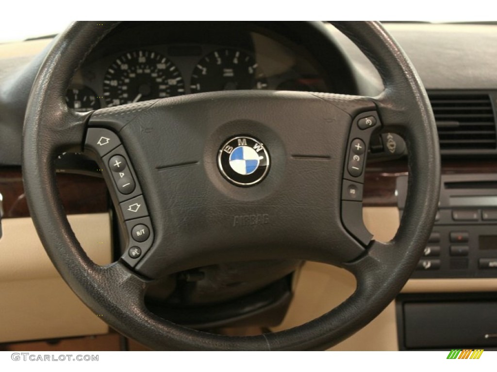 2003 BMW 3 Series 325i Sedan Sand Steering Wheel Photo #63236622