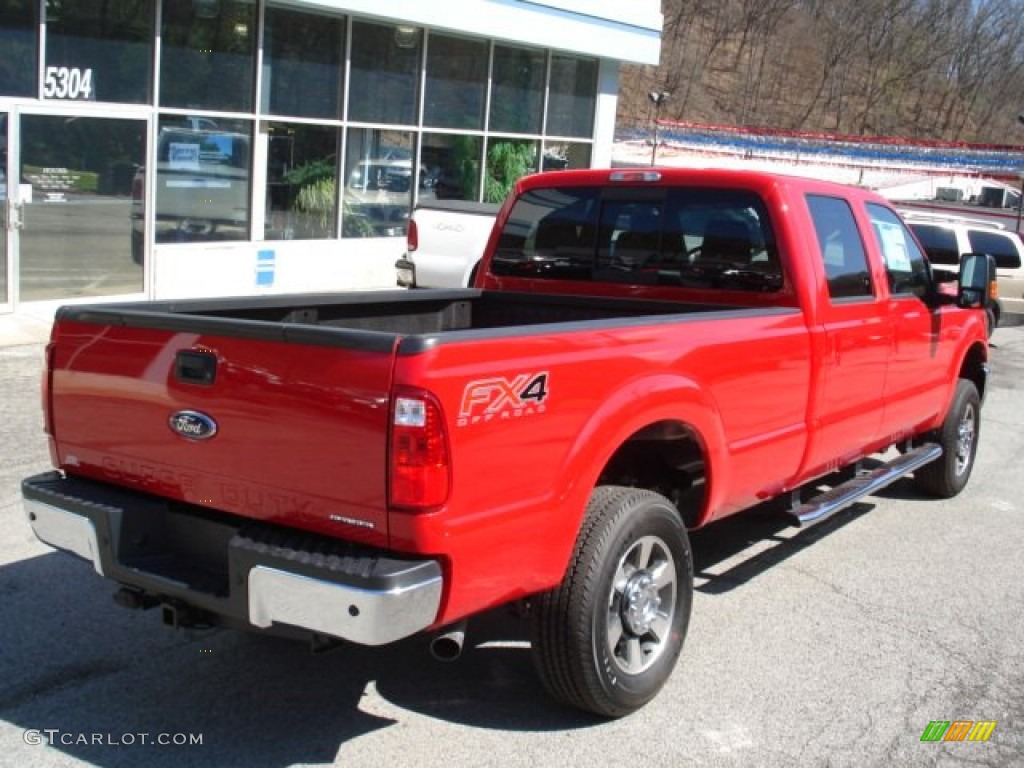 2012 F350 Super Duty Lariat Crew Cab 4x4 - Vermillion Red / Black photo #8