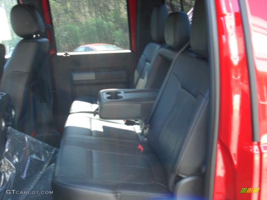 2012 F350 Super Duty Lariat Crew Cab 4x4 - Vermillion Red / Black photo #13