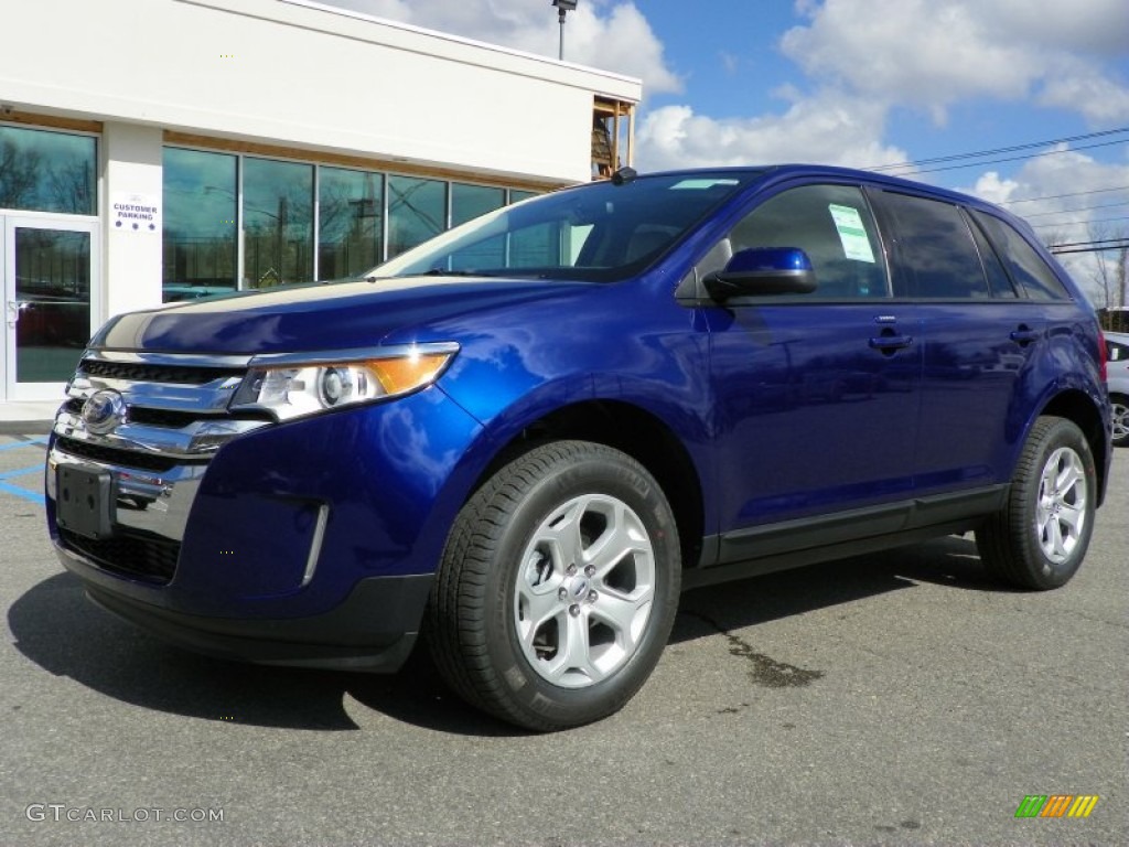 2013 Edge SEL AWD - Deep Impact Blue Metallic / Medium Light Stone photo #3