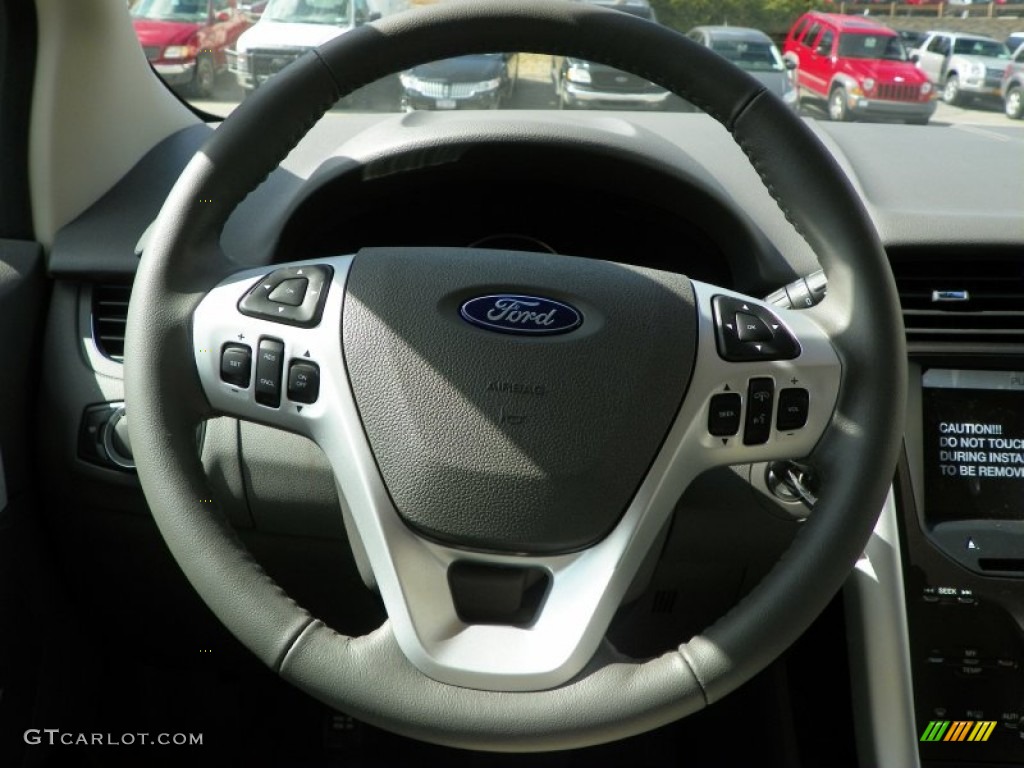 2013 Ford Edge SEL AWD Medium Light Stone Steering Wheel Photo #63238467