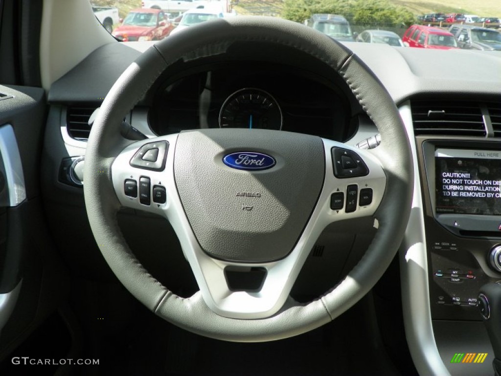 2013 Ford Edge SEL AWD Medium Light Stone Steering Wheel Photo #63238623