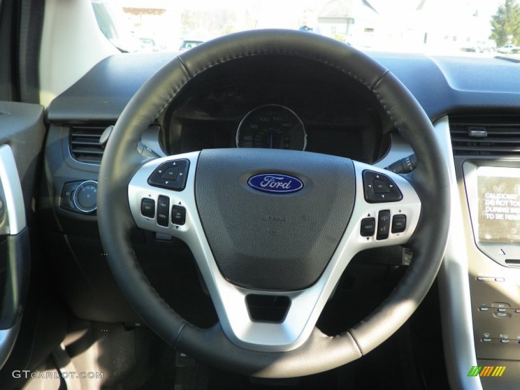 2013 Ford Edge SEL AWD Charcoal Black Steering Wheel Photo #63239097