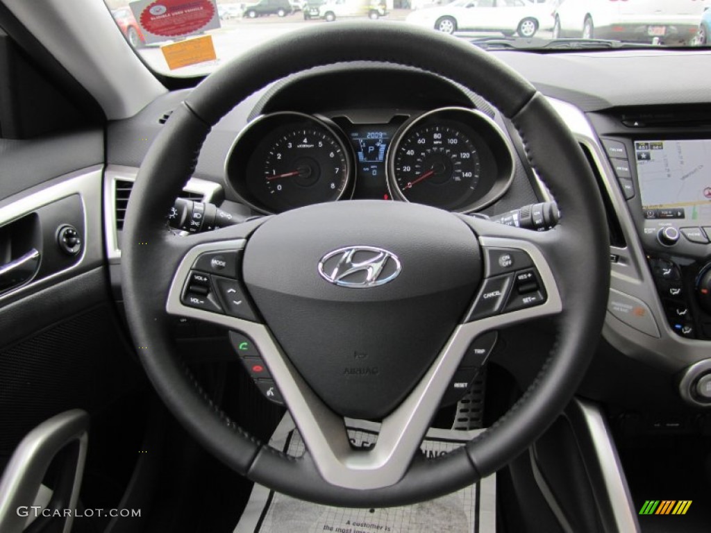 2012 Hyundai Veloster Standard Veloster Model Gray Steering Wheel Photo #63239982