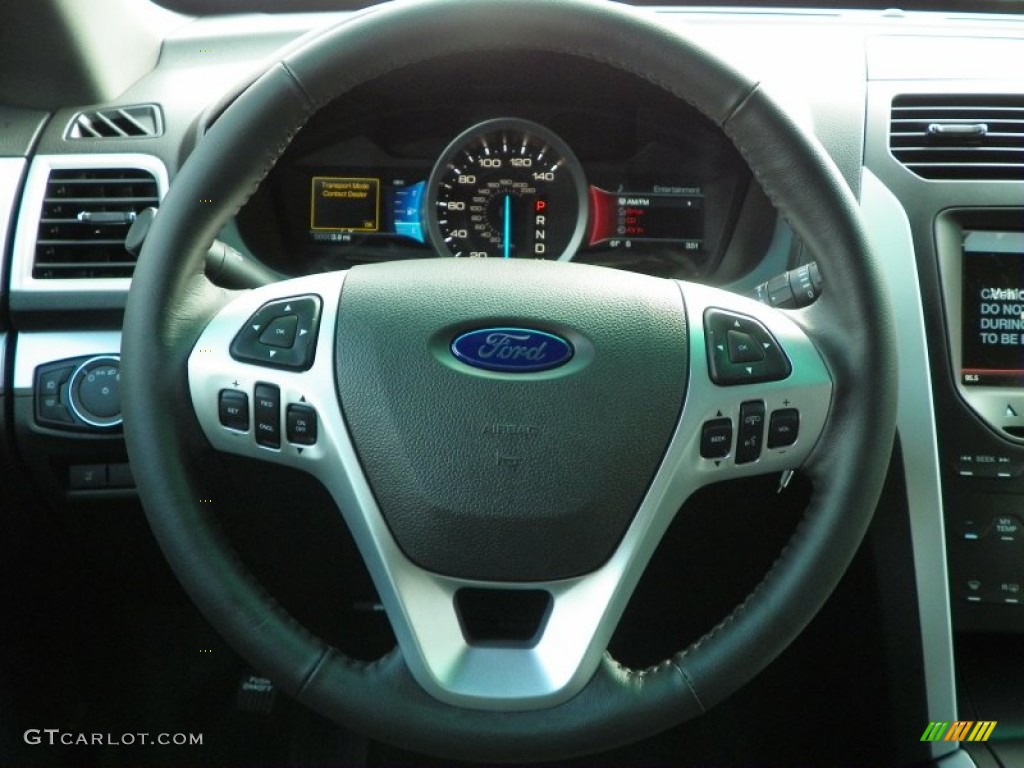 2013 Ford Explorer XLT 4WD Charcoal Black Steering Wheel Photo #63240054
