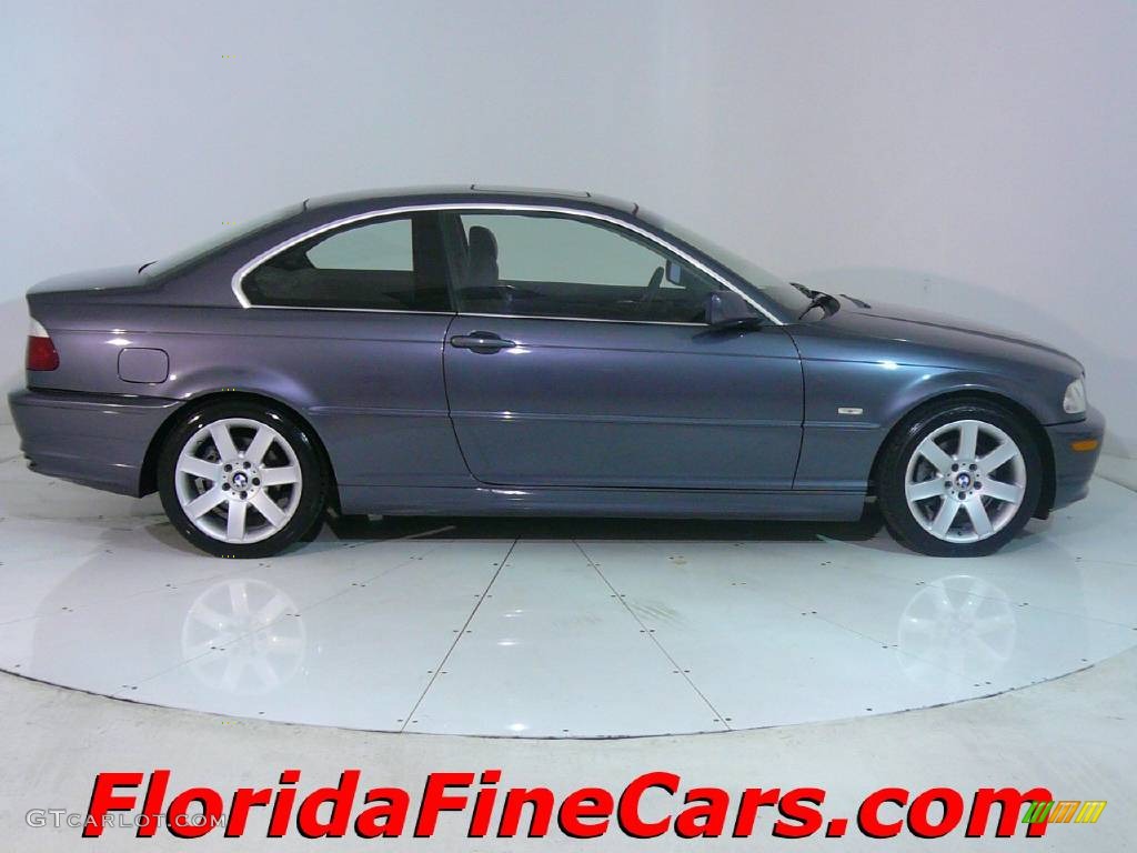 2002 3 Series 325i Coupe - Steel Blue Metallic / Black photo #4