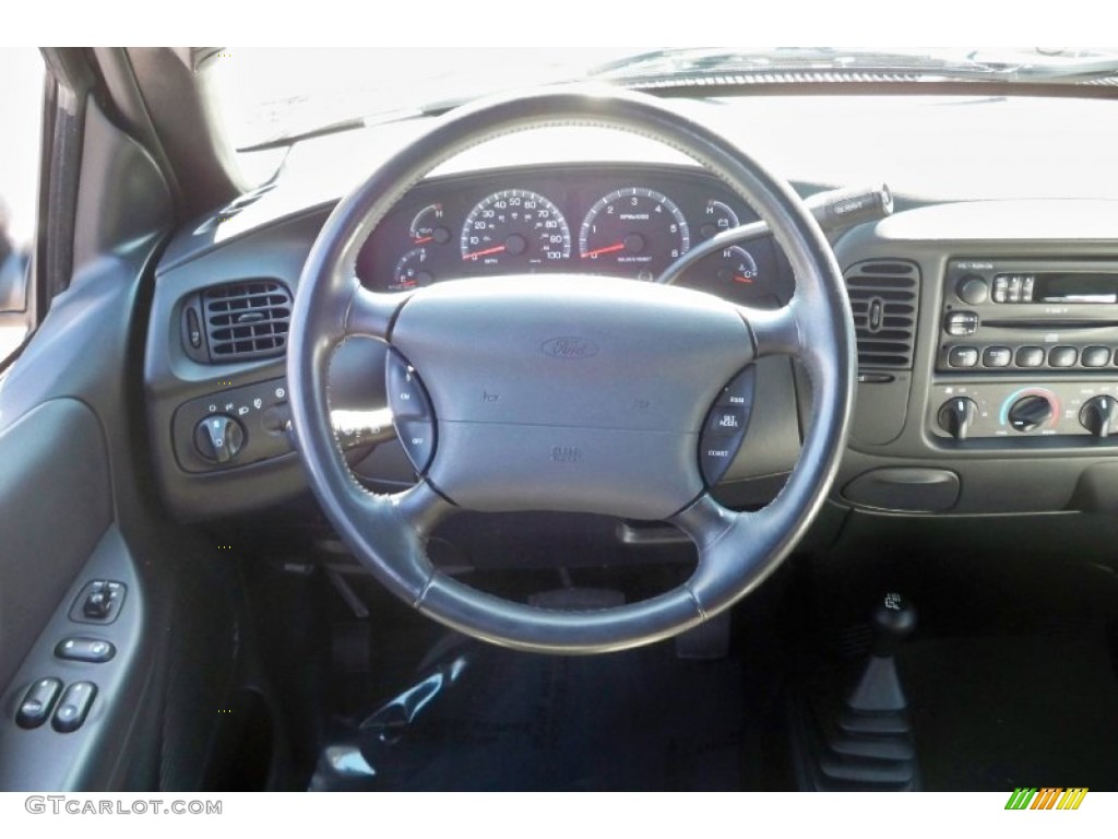2003 Ford F150 Heritage Edition Supercab 4x4 Medium Graphite Grey Steering Wheel Photo #63246548