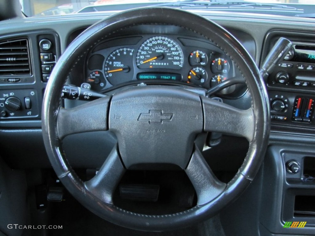 2006 Chevrolet Silverado 1500 LT Crew Cab 4x4 Dark Charcoal Steering Wheel Photo #63250972