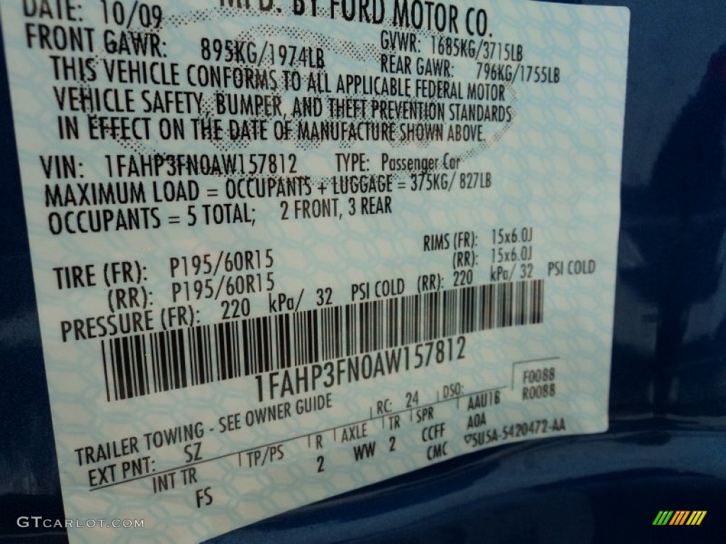 2010 Focus Color Code SZ for Blue Flame Metallic Photo #63251893