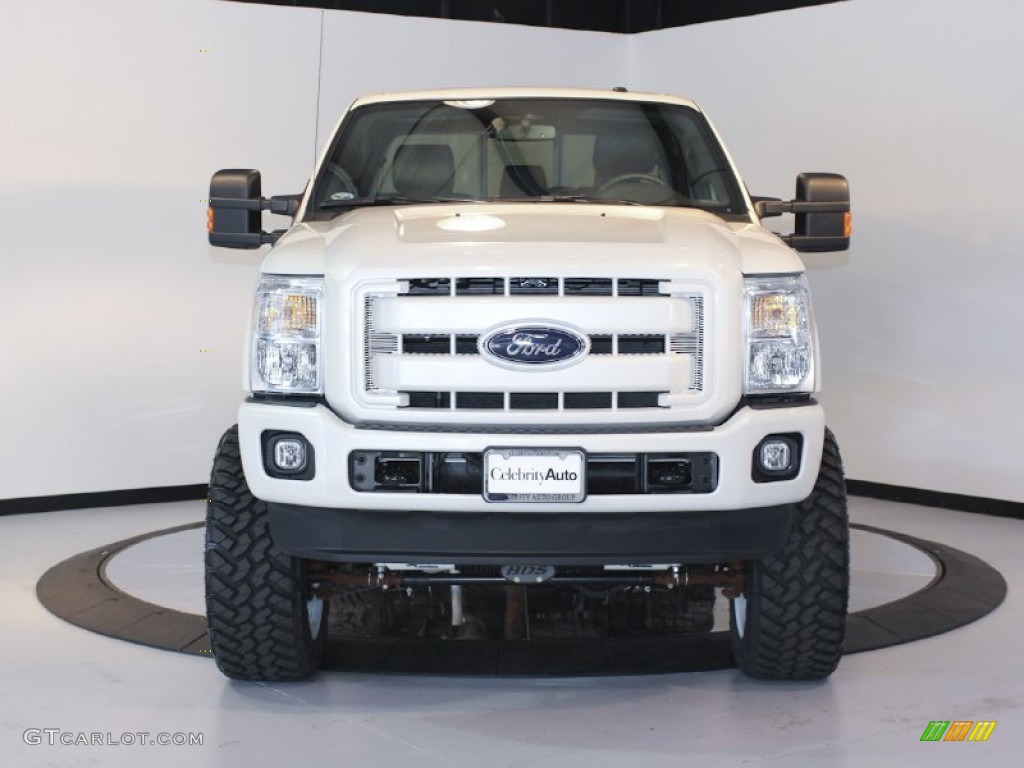 2012 F250 Super Duty Lariat Crew Cab 4x4 - White Platinum Metallic Tri-Coat / Black photo #2