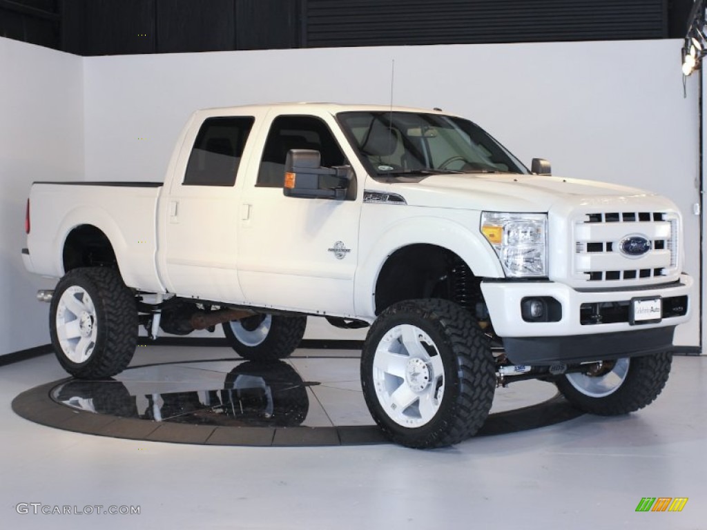 2012 F250 Super Duty Lariat Crew Cab 4x4 - White Platinum Metallic Tri-Coat / Black photo #4