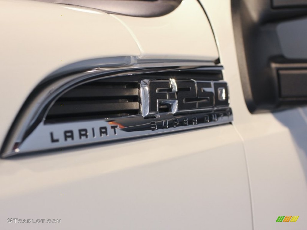 2012 F250 Super Duty Lariat Crew Cab 4x4 - White Platinum Metallic Tri-Coat / Black photo #13
