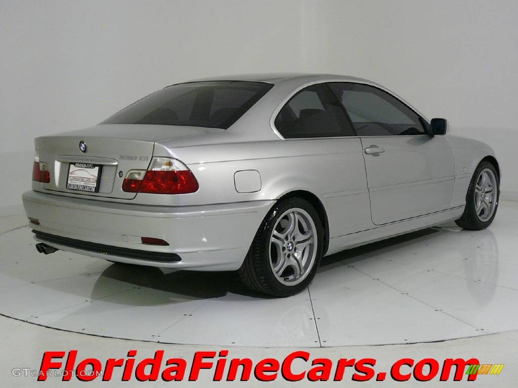2002 3 Series 330i Coupe - Titanium Silver Metallic / Grey photo #2