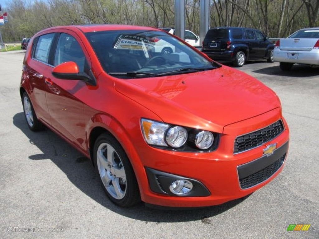 Inferno Orange Metallic 2012 Chevrolet Sonic LTZ Hatch Exterior Photo #63254983
