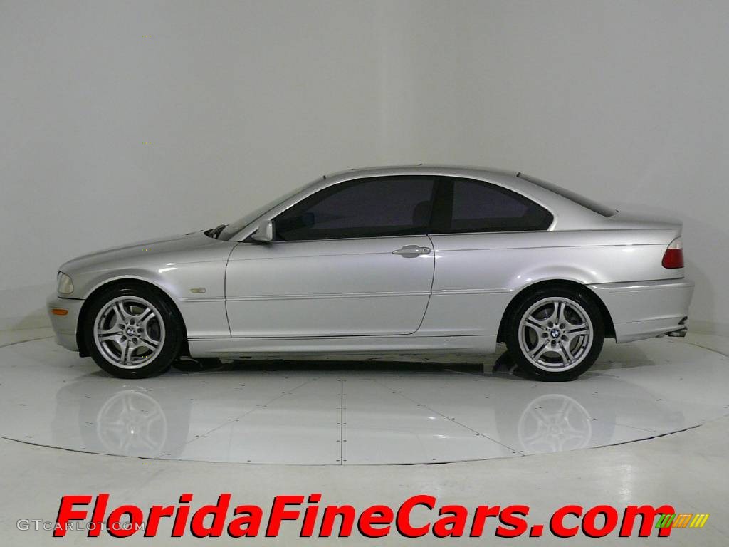 2002 3 Series 330i Coupe - Titanium Silver Metallic / Grey photo #3