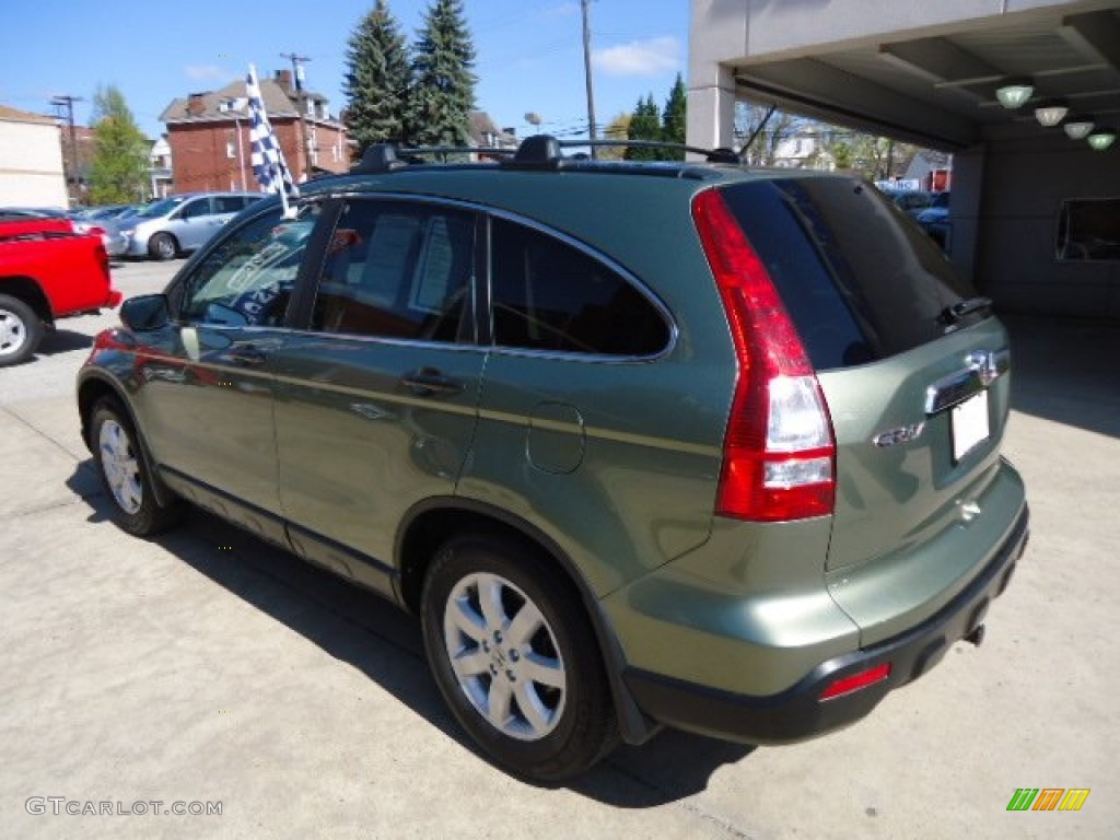 2009 CR-V EX 4WD - Green Tea Metallic / Ivory photo #3