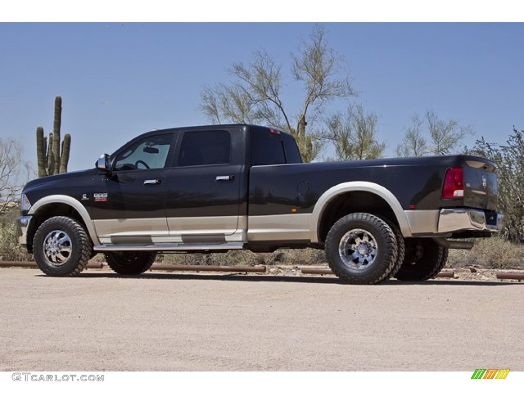 Brilliant Black Crystal Pearl 2010 Dodge Ram 3500 Laramie Crew Cab 4x4 Dually Exterior Photo #63257659