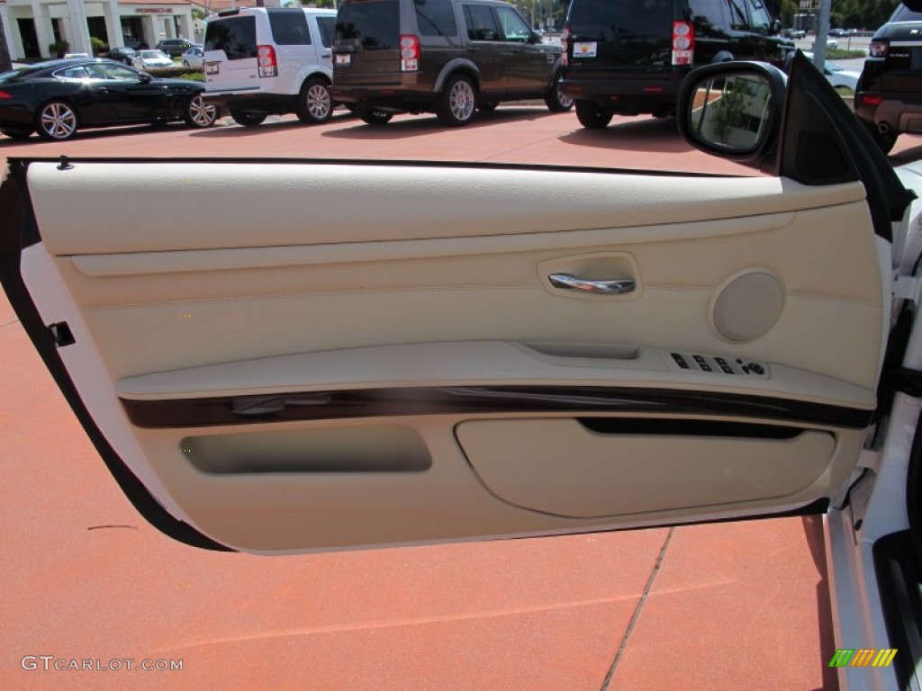 2012 BMW 3 Series 328i Convertible Cream Beige Door Panel Photo #63258982
