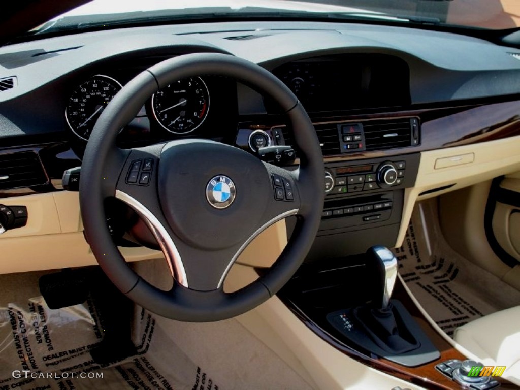 2012 BMW 3 Series 328i Convertible Cream Beige Dashboard Photo #63259006