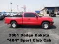 2001 Flame Red Dodge Dakota Sport Club Cab 4x4  photo #1