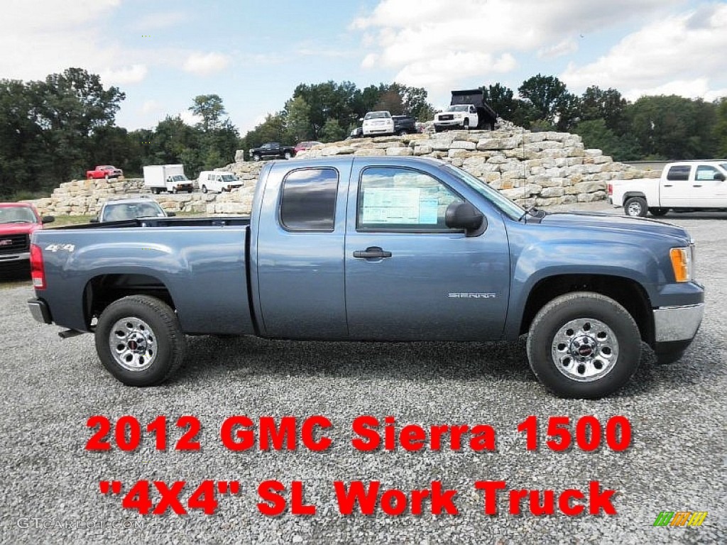 2012 Sierra 1500 Extended Cab 4x4 - Stealth Gray Metallic / Dark Titanium photo #1