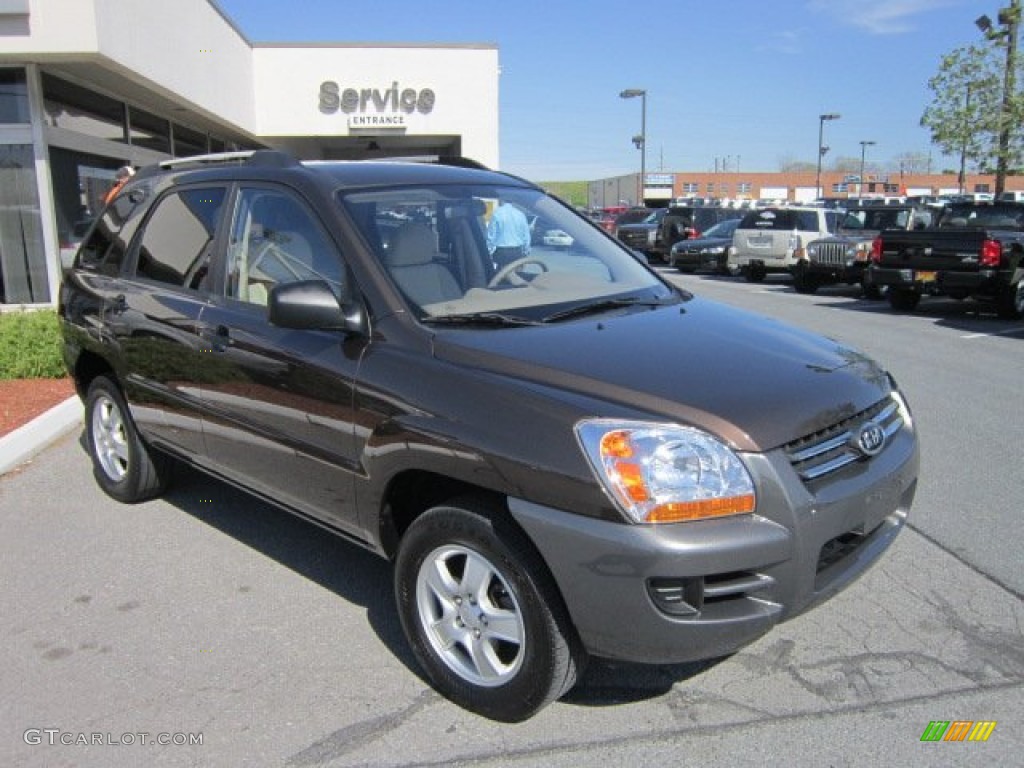 2008 Sportage LX - Smokey Brown Metallic / Beige photo #7