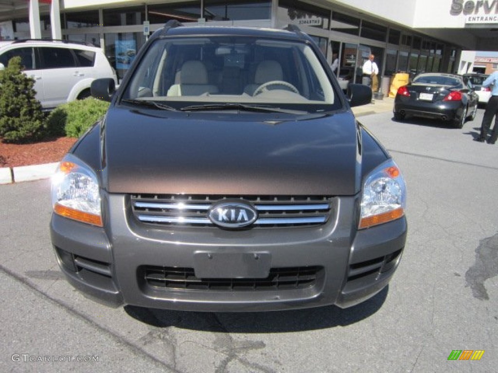 2008 Sportage LX - Smokey Brown Metallic / Beige photo #8
