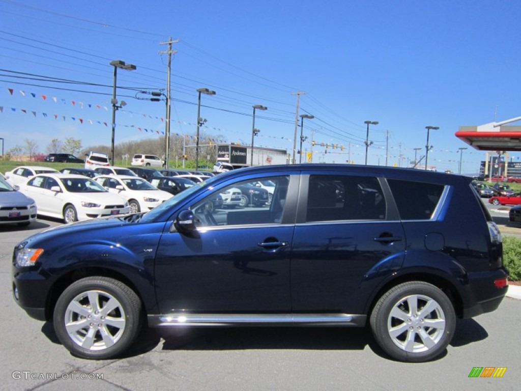 2012 Outlander GT S AWD - Cosmic Blue Metallic / Black photo #2