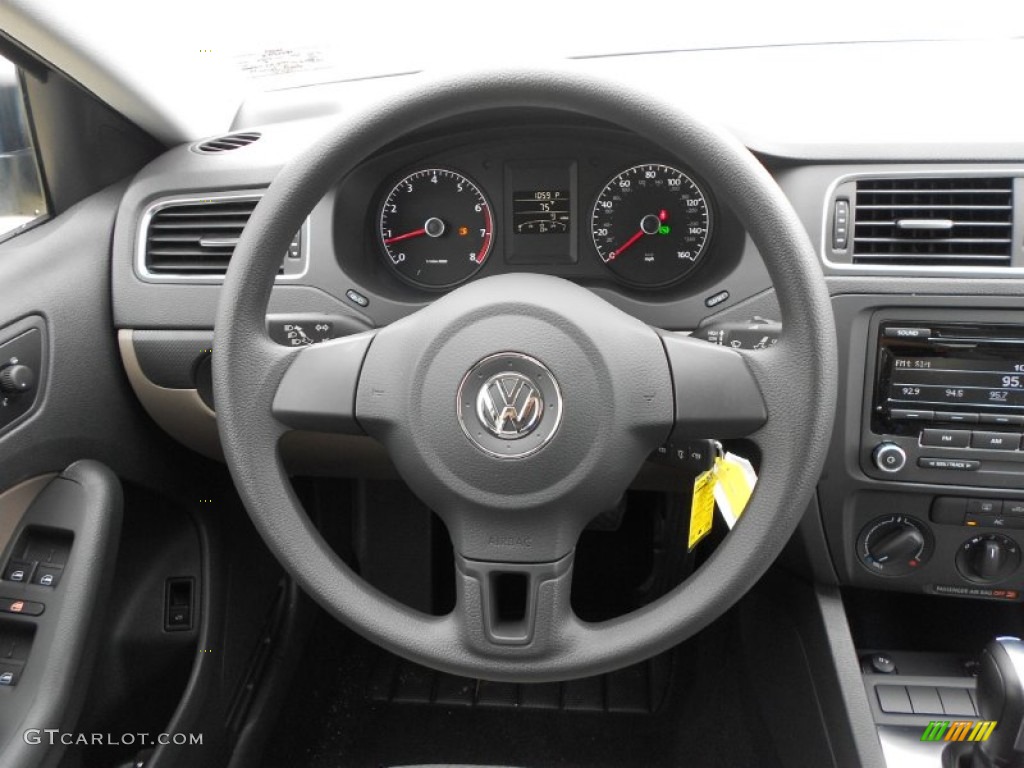 2012 Volkswagen Jetta S Sedan Latte Macchiato Steering Wheel Photo #63265180