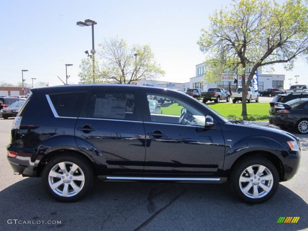 2012 Outlander GT S AWD - Cosmic Blue Metallic / Black photo #6