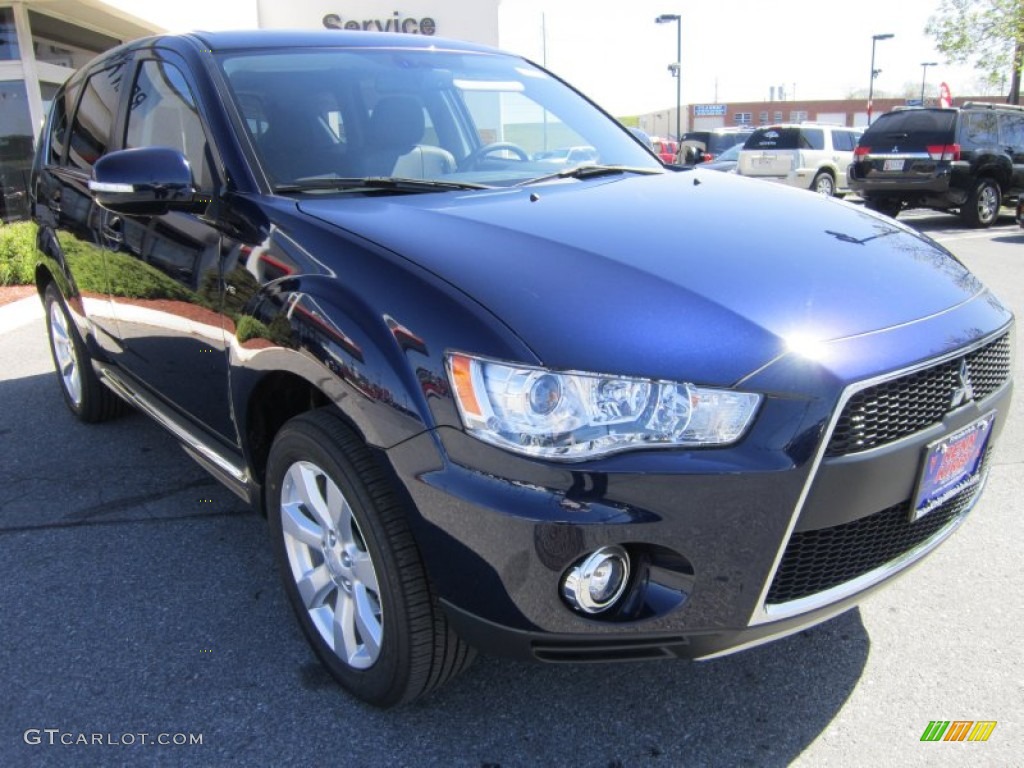 2012 Outlander GT S AWD - Cosmic Blue Metallic / Black photo #7