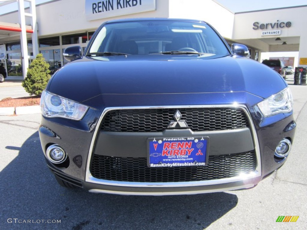 2012 Outlander GT S AWD - Cosmic Blue Metallic / Black photo #8