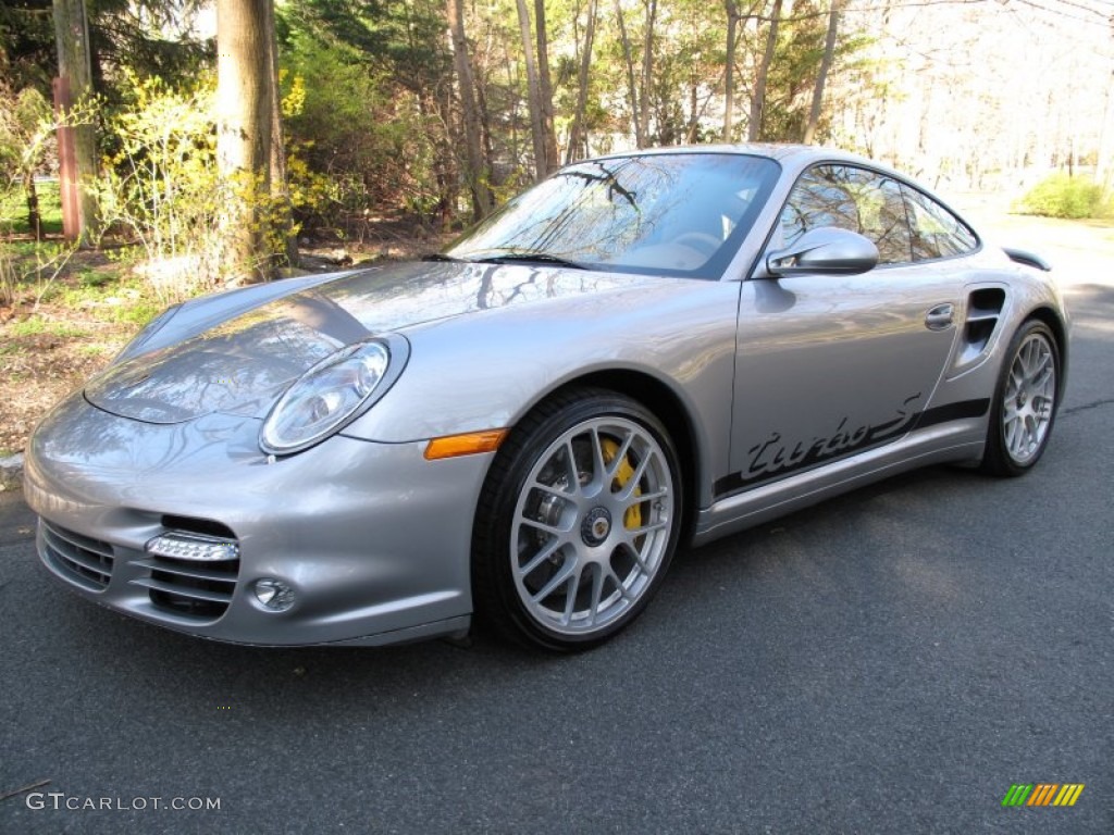 2011 911 Turbo S Coupe - GT Silver Metallic / Natural Brown photo #1