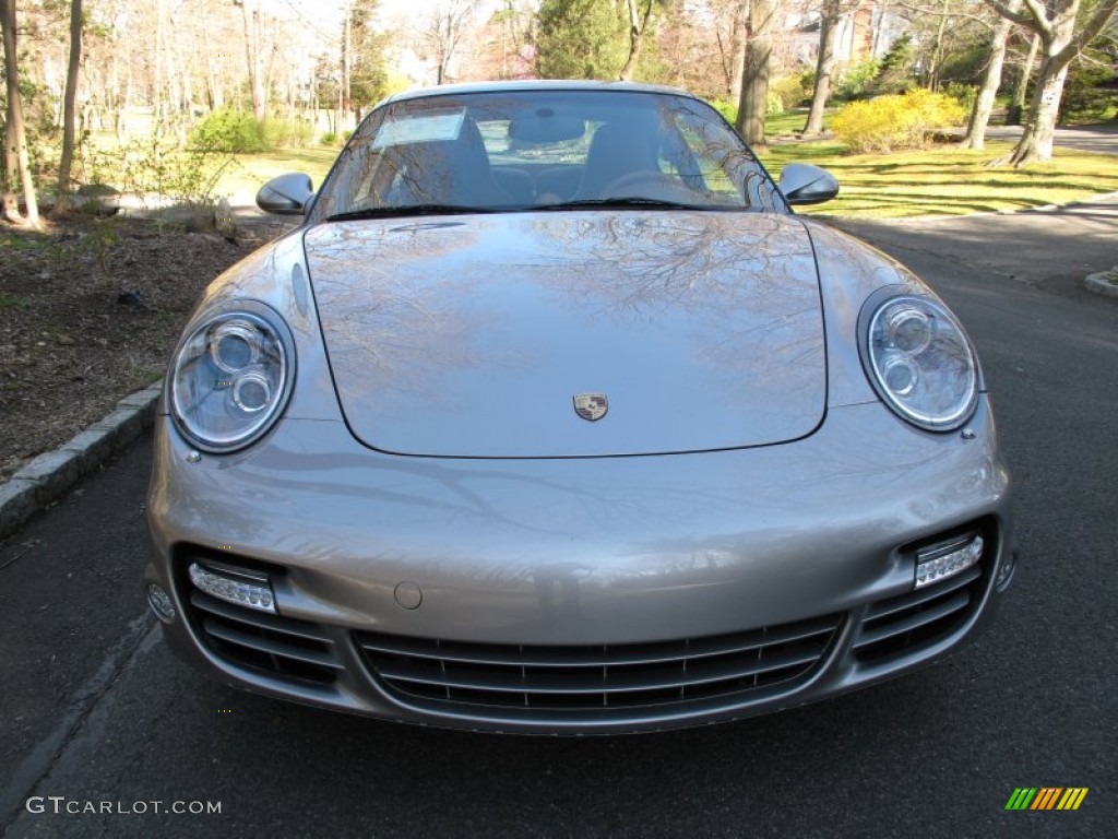 2011 911 Turbo S Coupe - GT Silver Metallic / Natural Brown photo #2