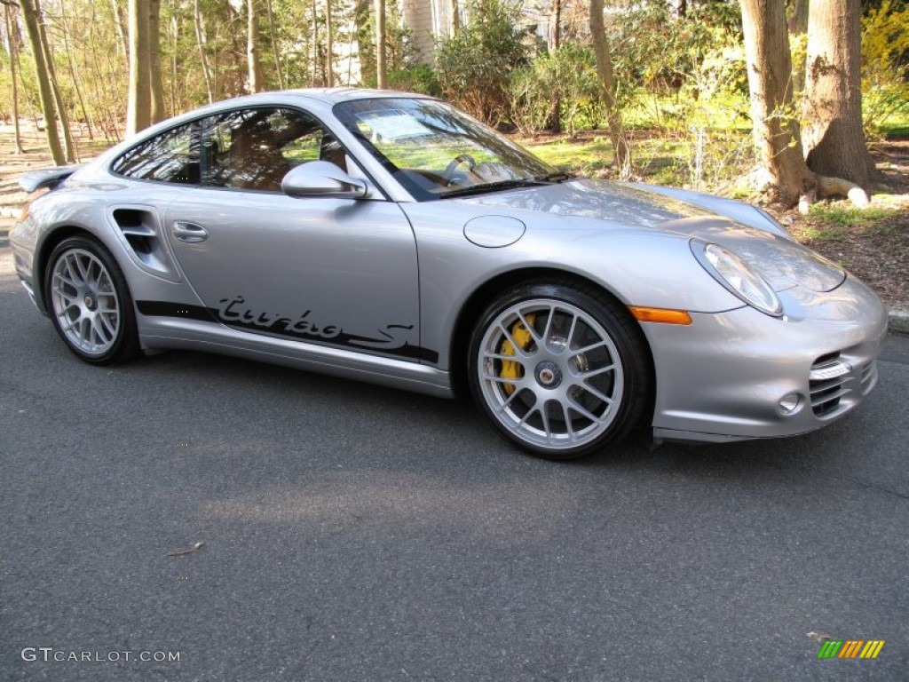 2011 911 Turbo S Coupe - GT Silver Metallic / Natural Brown photo #8