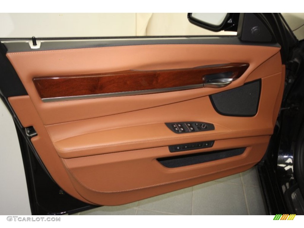 2010 BMW 7 Series 750Li Sedan Amaro Brown Full Merino Leather Door Panel Photo #63266617
