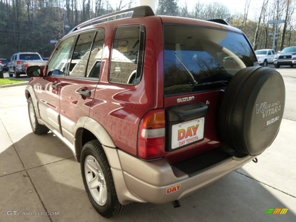 2001 Grand Vitara JLX 4x4 - Cassis Red Pearl / Gray photo #4