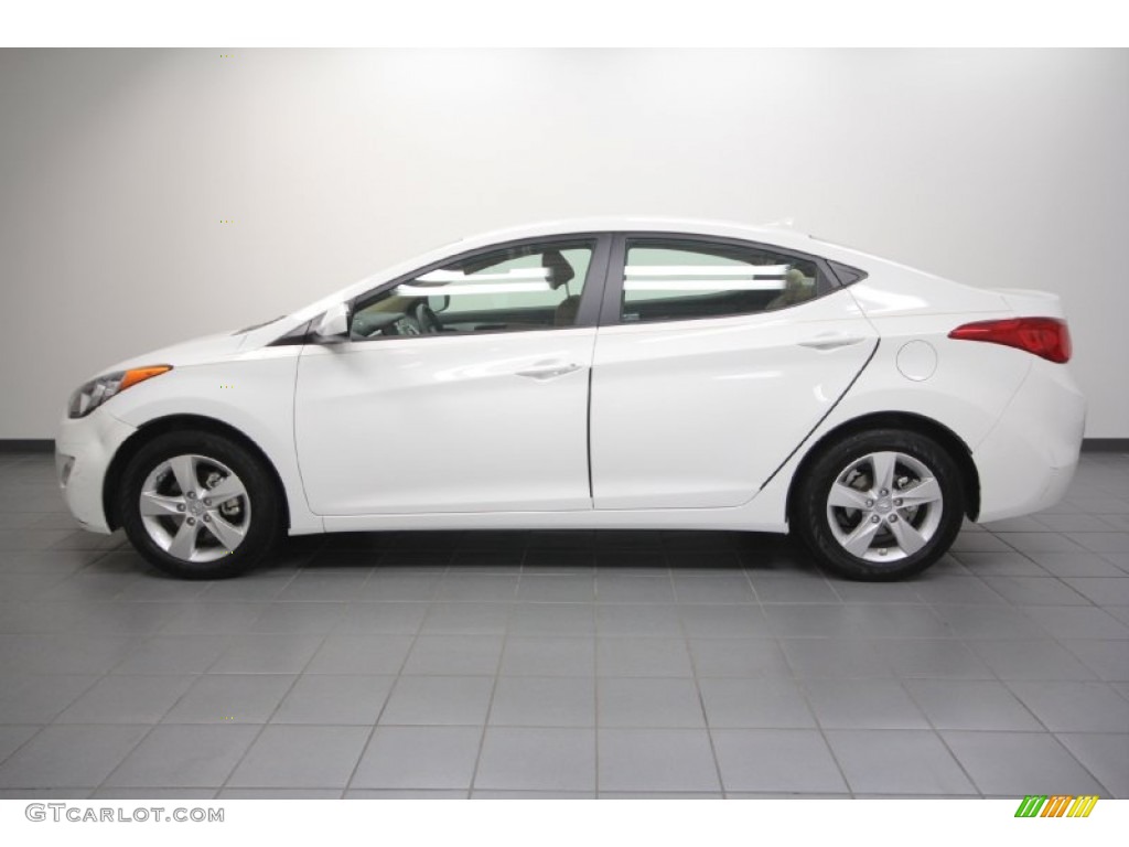 2012 Elantra GLS - Shimmering White / Beige photo #2