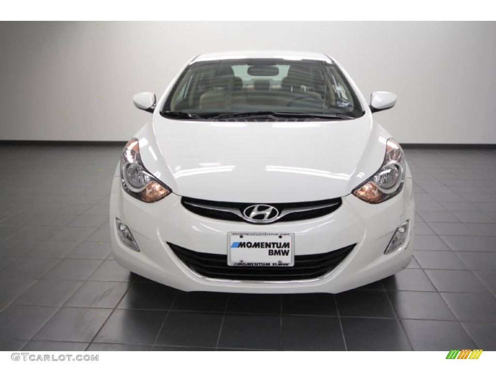 2012 Elantra GLS - Shimmering White / Beige photo #6