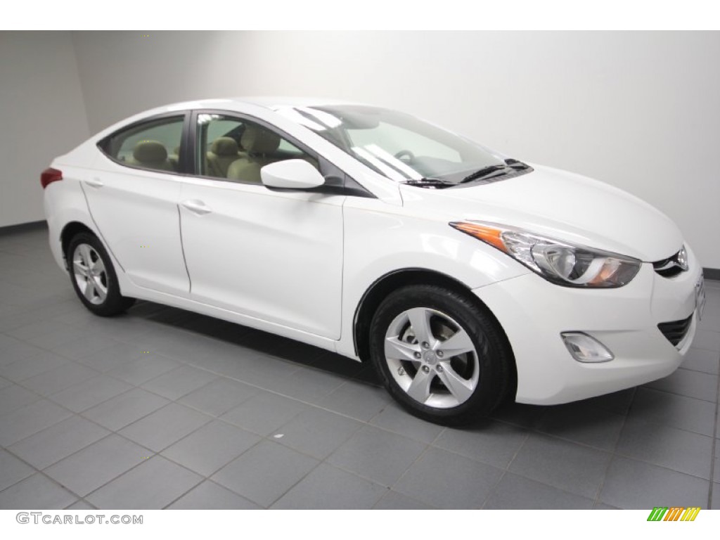 2012 Elantra GLS - Shimmering White / Beige photo #8